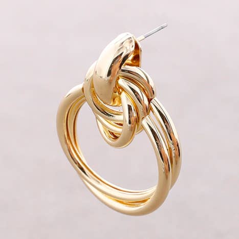 Brincos Argolas Ligadas Pendente Argola Metal por atacado de Sonata