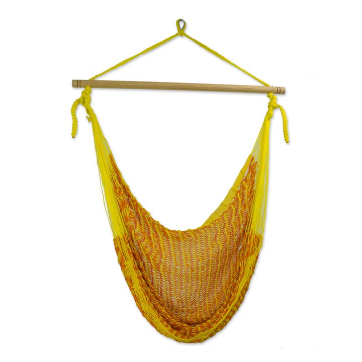 Novica Handmade Maya Sunflower Cotton Hammock Swing Chair for wholesale by NOVICA