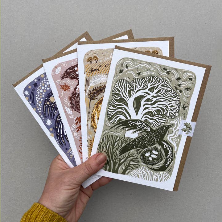 Folded Forest – wholesale Everyday greeting card – Greetings Card - Woodland Bird4