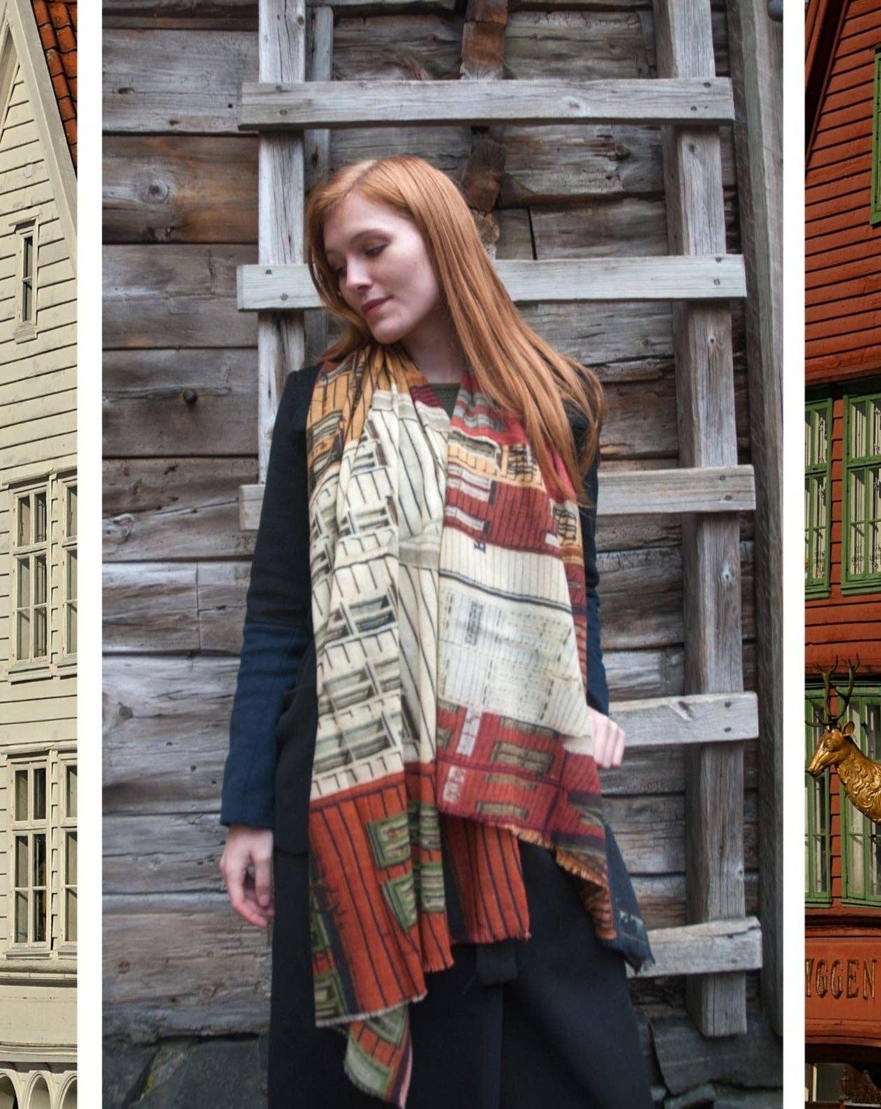 Susan Fosse AS - Wholesale Scarf - Women's - Bryggen Wool and Silk Scarf1