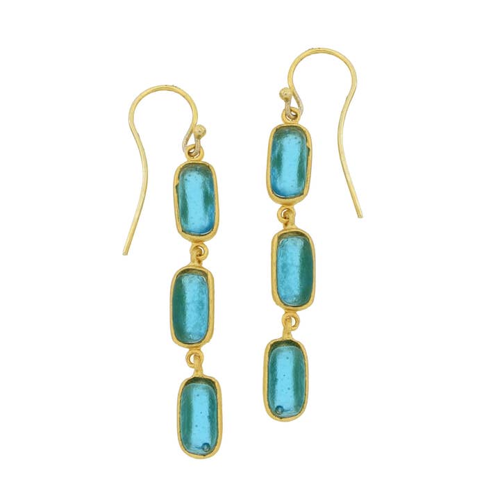 Geo Bubble 3-Drop Wire Earrings for wholesale by Michael Vincent Michaud