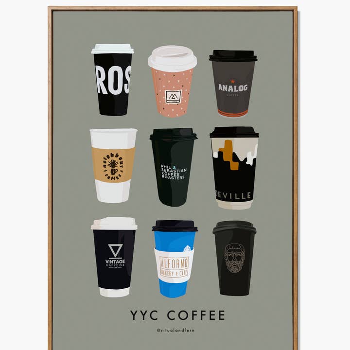 Calgary Coffee konsttryck för wholesale av ritual & fern