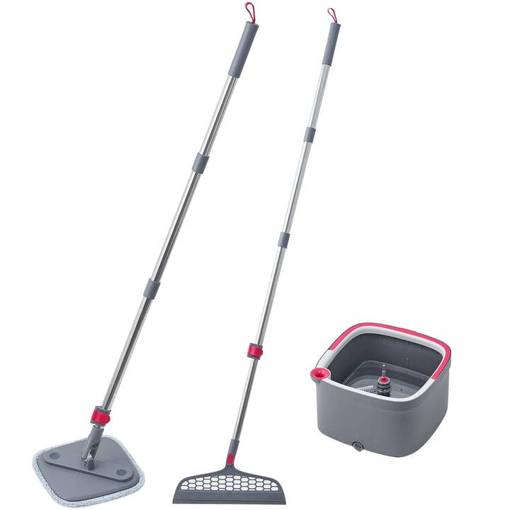 True & Tidy TrueClean Mop & Bucket with Silicone Sweeper Set for wholesale by True & Tidy