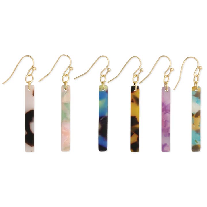 ZAD - Wholesale Dangle earrings - Bottled Bar Marbled Resin Earrings1