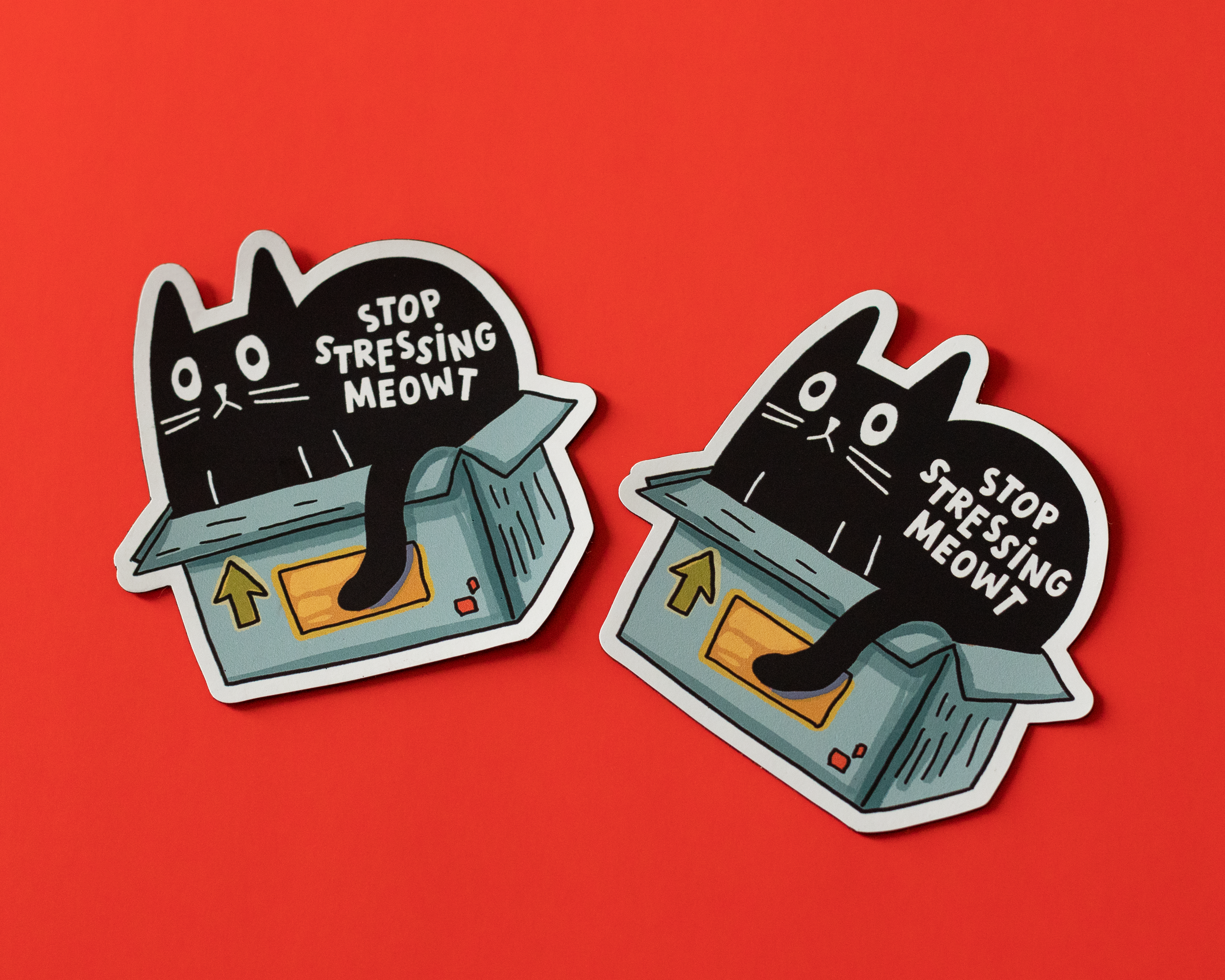 RippleSplash Studio - Wholesale Phone & Laptop Stickers - Funny Black Cat Sticker2