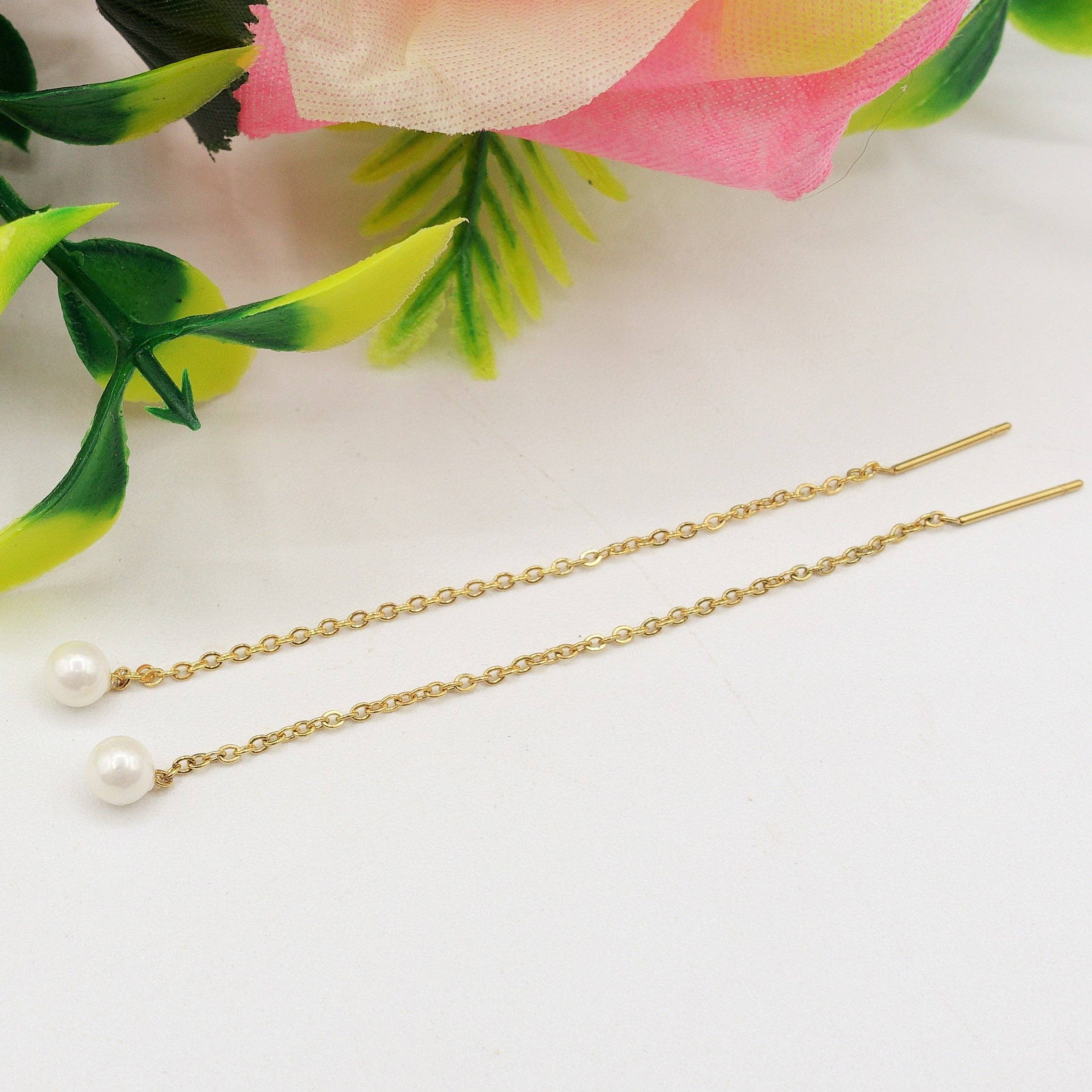 Daemon srls - Wholesale Jewelry - Men's - SHINY PEARL - ARGENTO 925 ~ Orecchino filo pendente con perla - saliscendi1