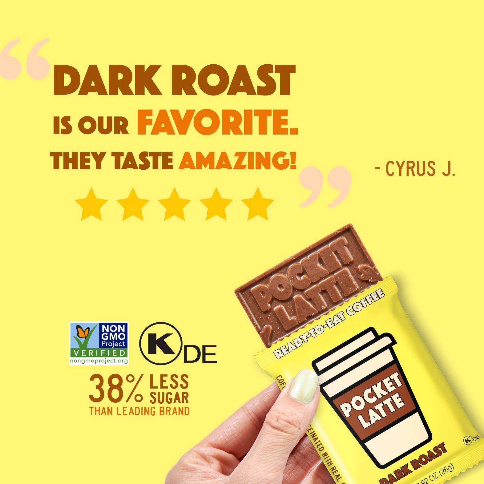 Pocket's Chocolates (Formerly Pocket Latte) - Wholesale Chocolate Bar - Dark Roast - Coffee Chocolate Bar2