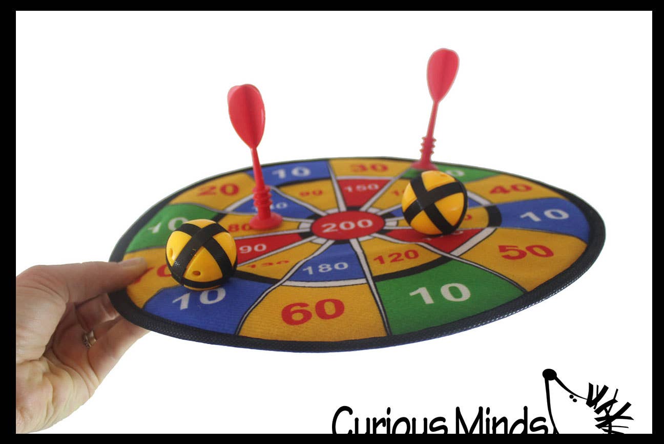 Curious Minds Toys - Wholesale Sporting Game - Kids & Baby - 1 Hook and Loop Sticky Fabric Dart Board - Dart Game with Ba2