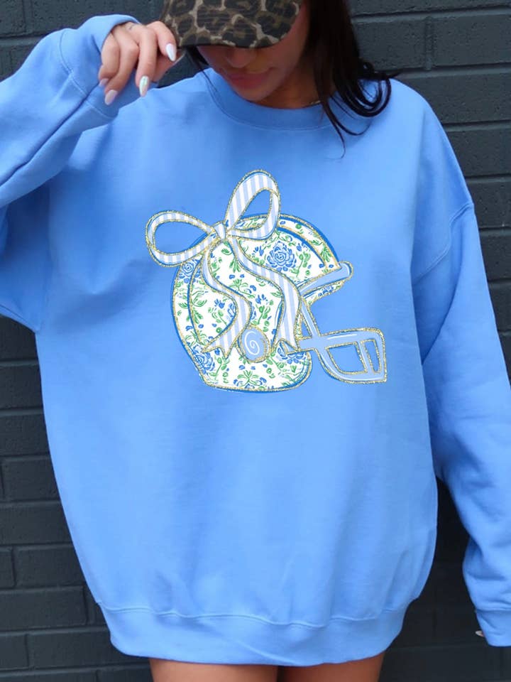 Floral Helmet Bow Sweatshirt for wholesale by Ace of Grace