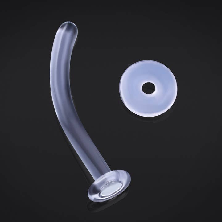 Curved Barbell Retainer - Glass 1.2mm for wholesale by Custom Plugs