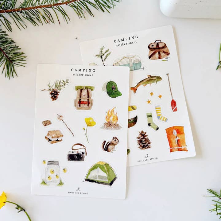 emily lex studio – wholesale Sticker – camping sticker sheets