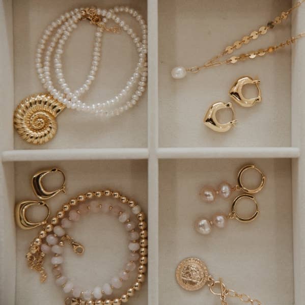 True by Kristy Jewelry - Wholesale Beaded Bracelet - Rosalie Rose Quartz Pink Gold Filled Beaded Bracelet3