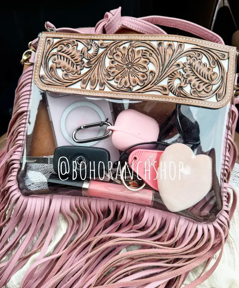Boho Ranch Shop – wholesale Crossbody bag – Women's – Hand Tooled Clear Purse Crossbody - Concert Game Day Stadium11
