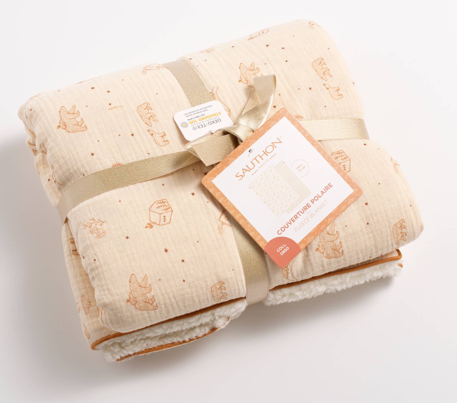 Sauthon - Wholesale Bedding Blanket - Kids & Baby - 75x100cm beige sherpa baby blanket - ORSINO1