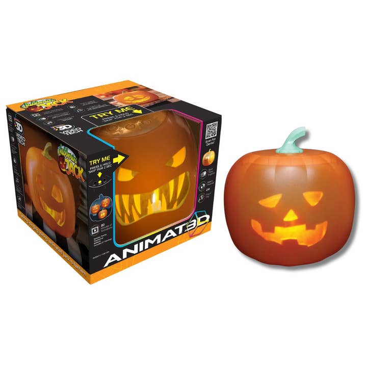 Mindscope Products - Wholesale Decorative Tabletop Object - Mindscope ANIMAT3D Jabberin' Jack Talking Animated Pumpkin