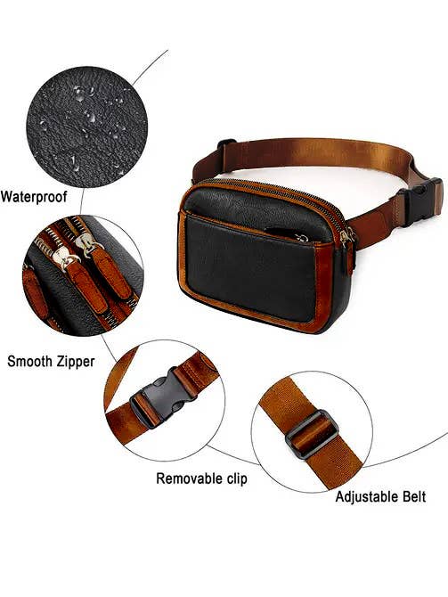 Suhkasana - Wholesale Crossbody Bag - Women's - Black Adjustable Strap Mini PU Leather Crossbody Bag2