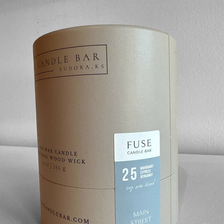 Fuse Candle Studio - Wholesale Jar/Filled Candle - Mahogany + Bergamot 9 OZ soy blend candle I Wood Wick2