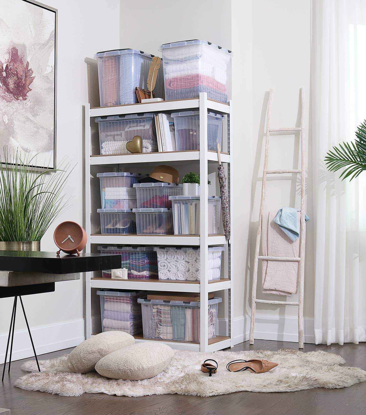 Superio Brand - Wholesale Storage Bin - Superio Hinged Lid Storage Container, Closet Organizer 50L15