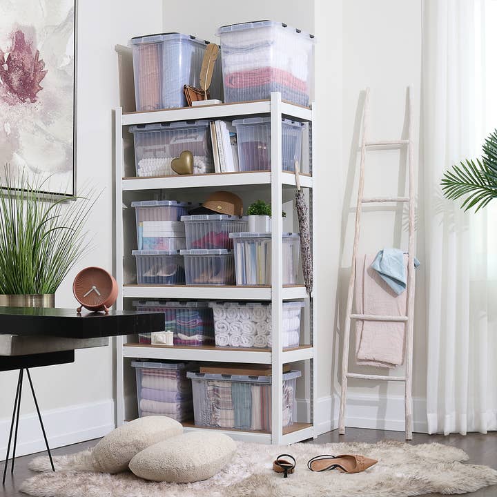 Superio Brand - Wholesale Storage Bin - Superio Hinged Lid Storage Container, Closet Organizer 50L15