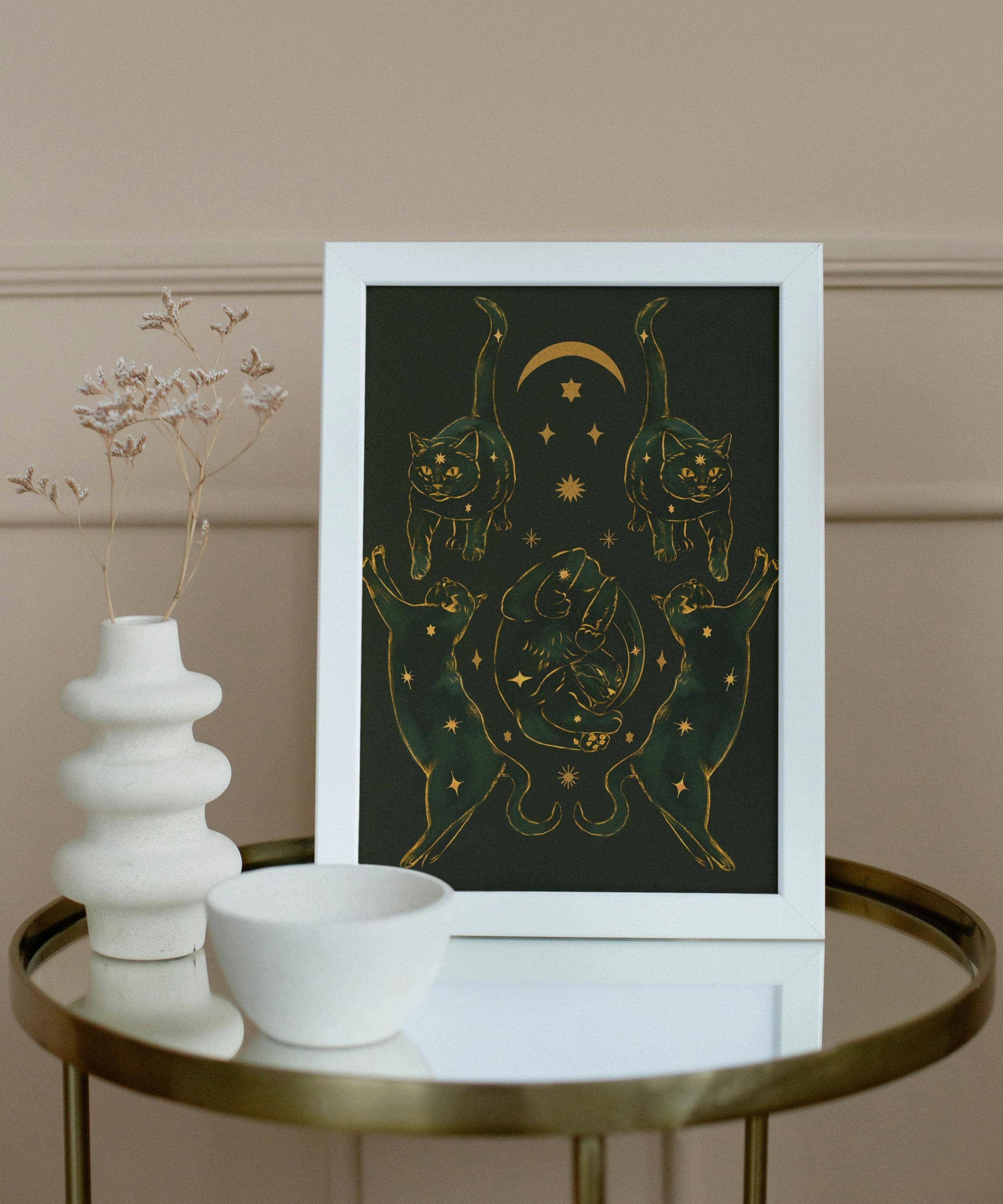 Black Moss Studio - Wholesale Art Print - Whimsigoth Celestial Cat Starry Night Art Print5
