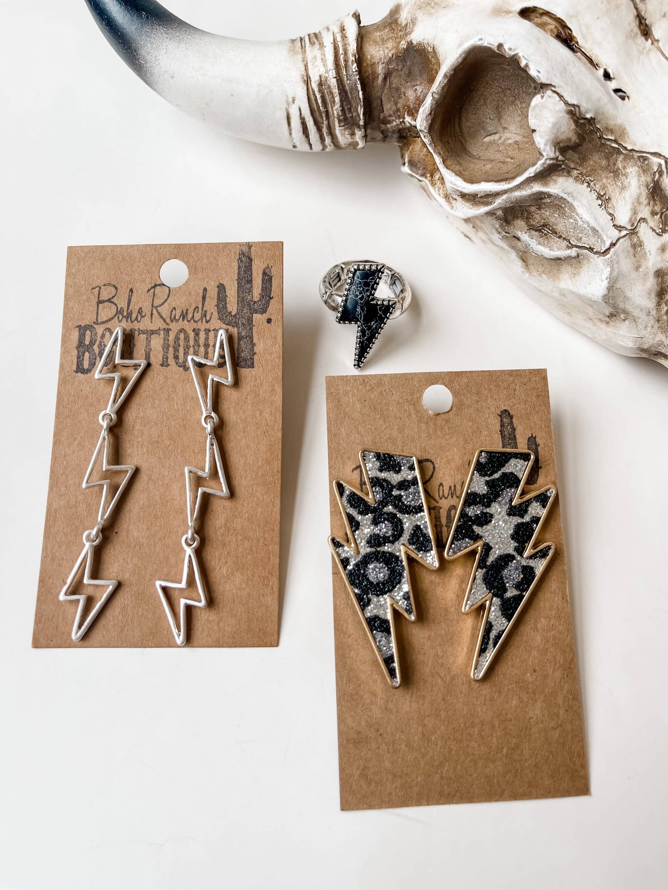 Boho Ranch Shop - Wholesale Stud/Post Earrings - Western Thunderbolt Lighting Bolt Earring Earrings4
