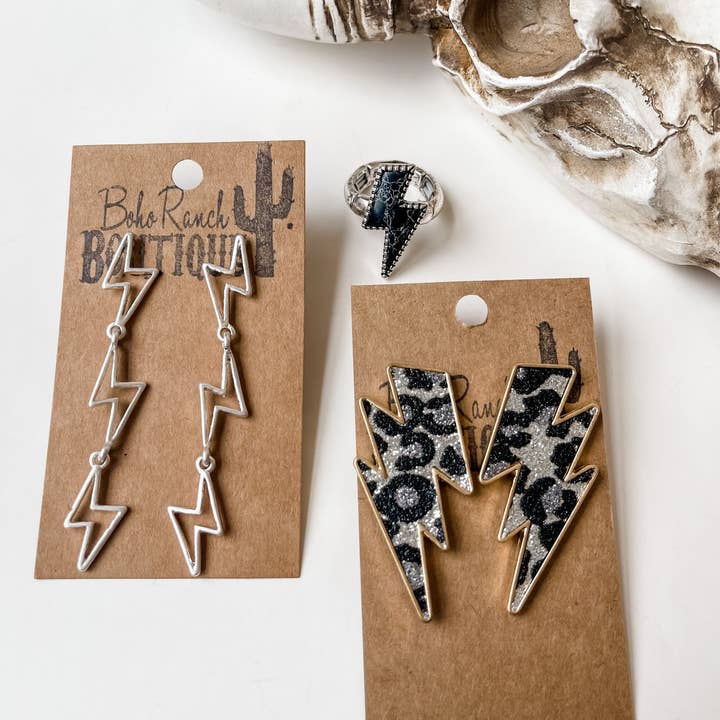 Boho Ranch Shop - Wholesale Stud/Post Earrings - Western Thunderbolt Lighting Bolt Earring Earrings4