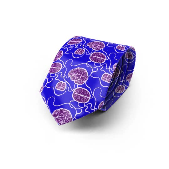 Brain Necktie (Purple) for wholesale by Vivid Biology