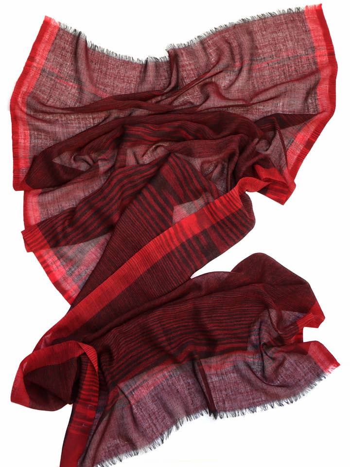 Sciarpa/Sciarpa in lana Merino Schur - Hitty - Jacquard rosso per la vendita all'ingrosso da parte di SALTO