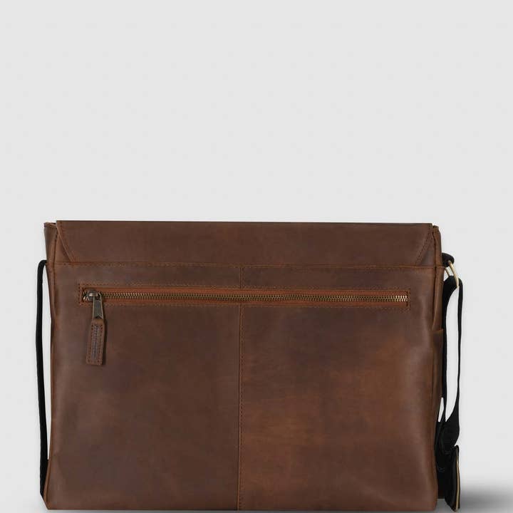 Baseballism - Wholesale Messenger Bag - Men's - Mathewson Glove Leather Messenger Bag - Pine Tar Brown