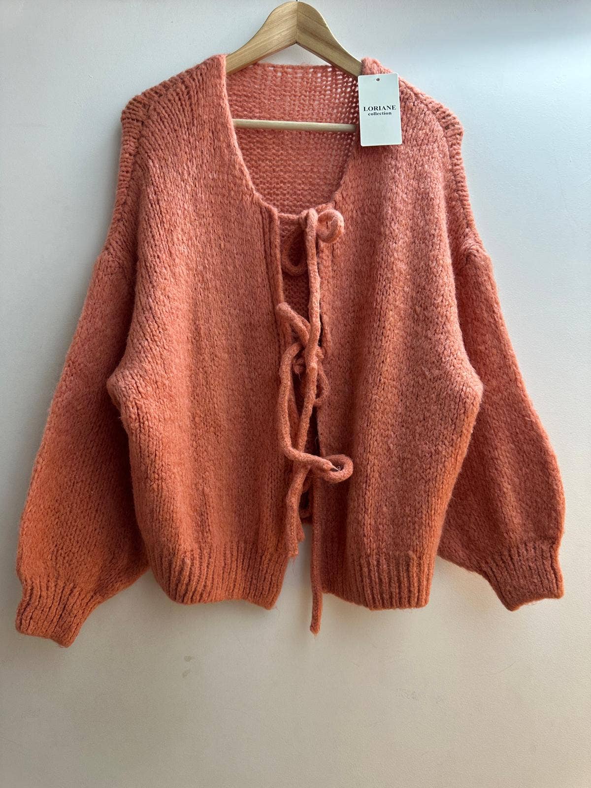 LORIANE - Wholesale Cardigan - Women's - 24618 Wool vest with laces one size19