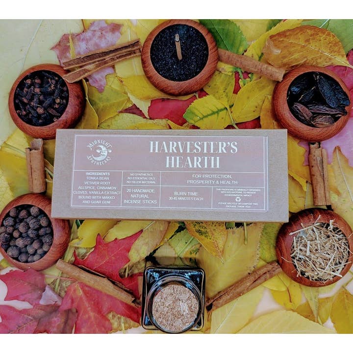 Harvester's Hearth Incense for wholesale by Midnight Apothecary