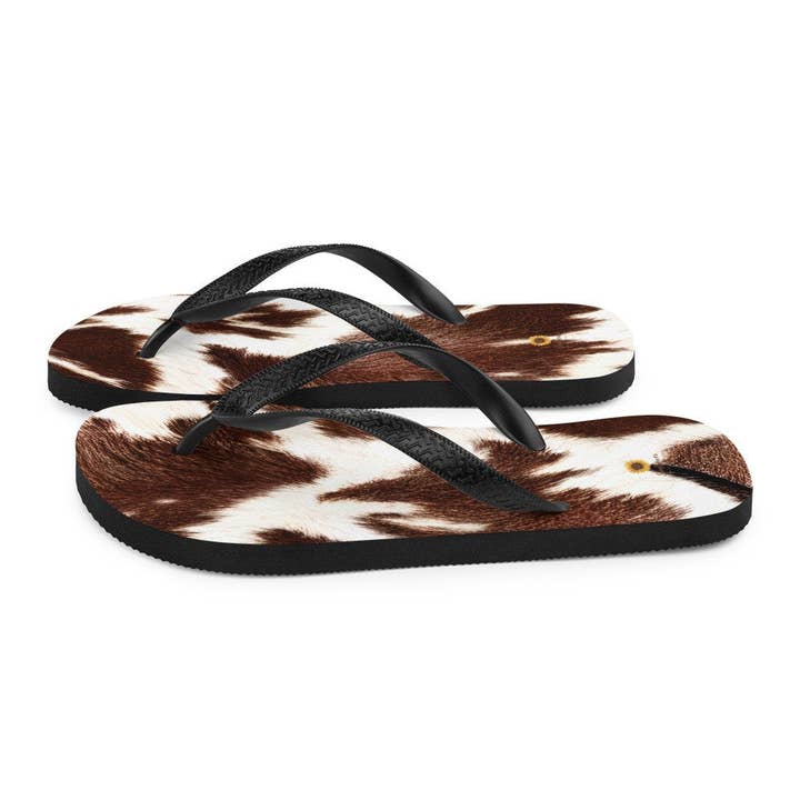 SUNFLOWER DREAMS BOUTIQUE - Wholesale Flip Flops - Women's - Cowhide Print Flip-Flops4