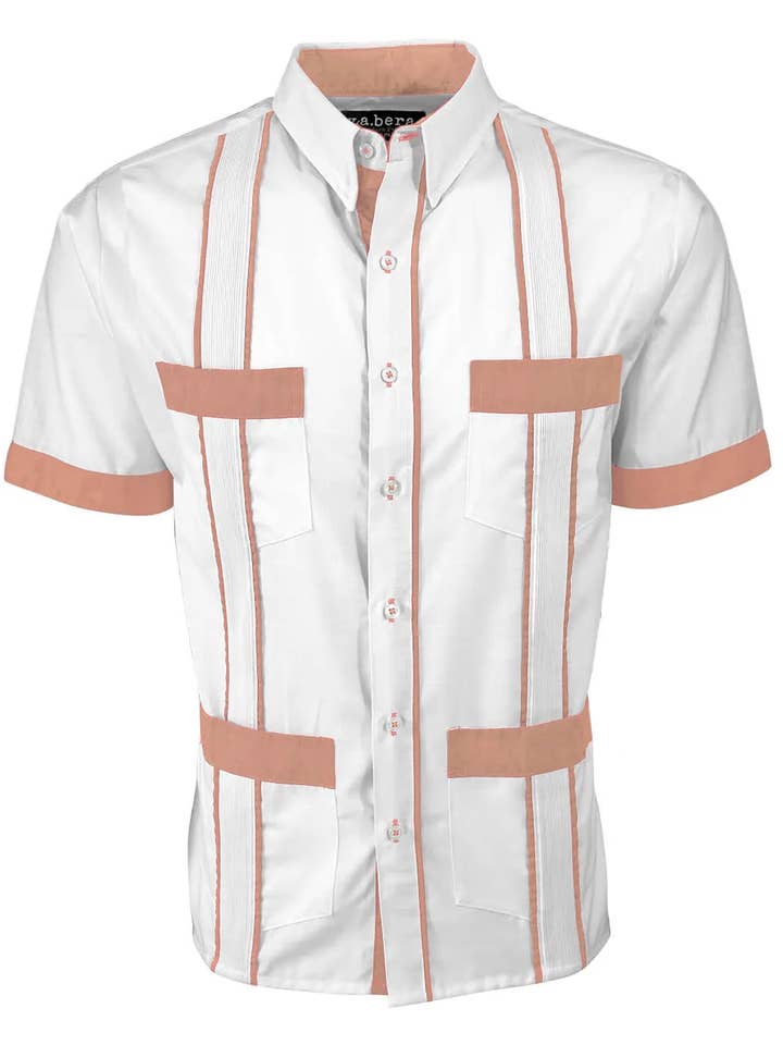 Couture Blanco Delicado Four Pocket Guayabera for wholesale by Y.A.Bera Clothing Modern Guayaberas