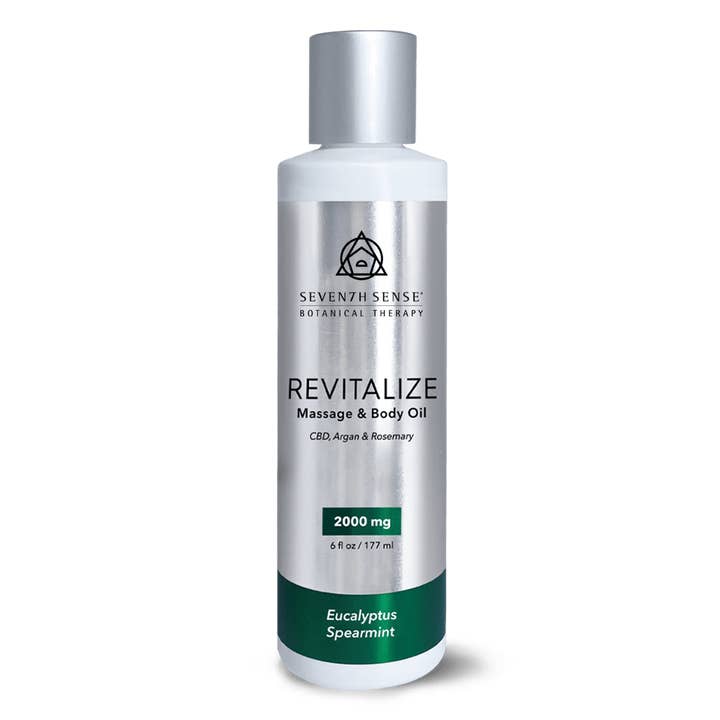 Revitalize Massage & Body Oil 2000mg Eucalyptus Spearmint for wholesale by Seventh Sense