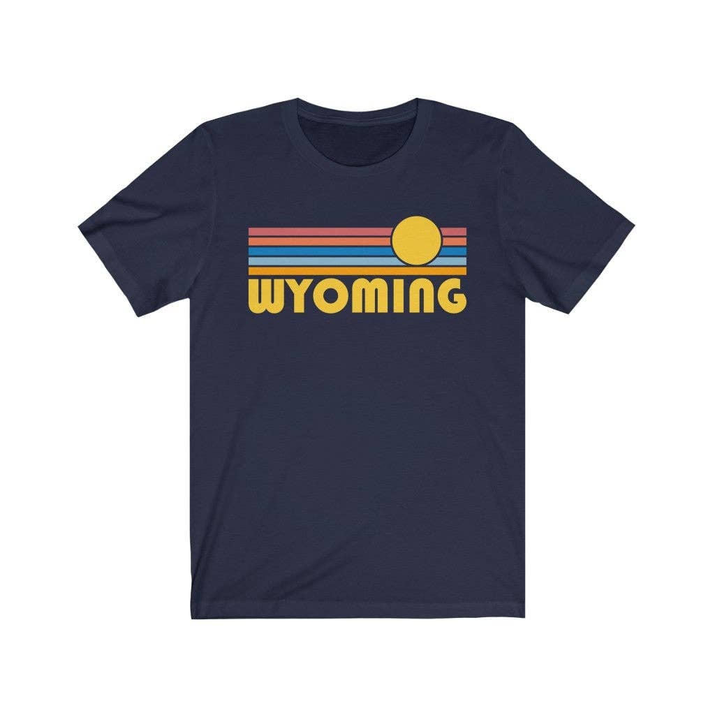 Hey Mountains - Vente T-shirt sérigraphié – unisexe - T-Shirt Wyoming unisexe pour adulte Motif lever de soleil rétro0