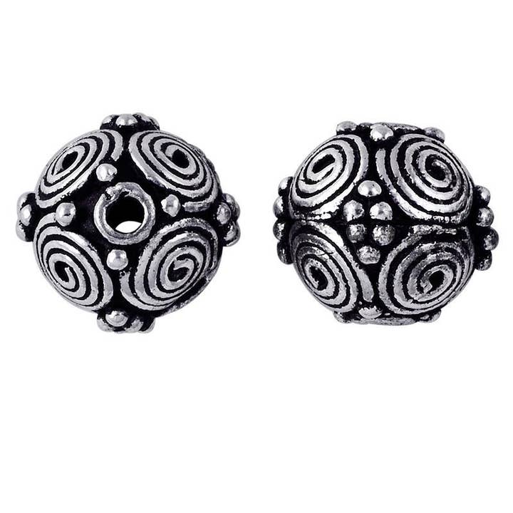 BSF-112-8MM Silver Overlay Bali Bead for wholesale by Bali Designs