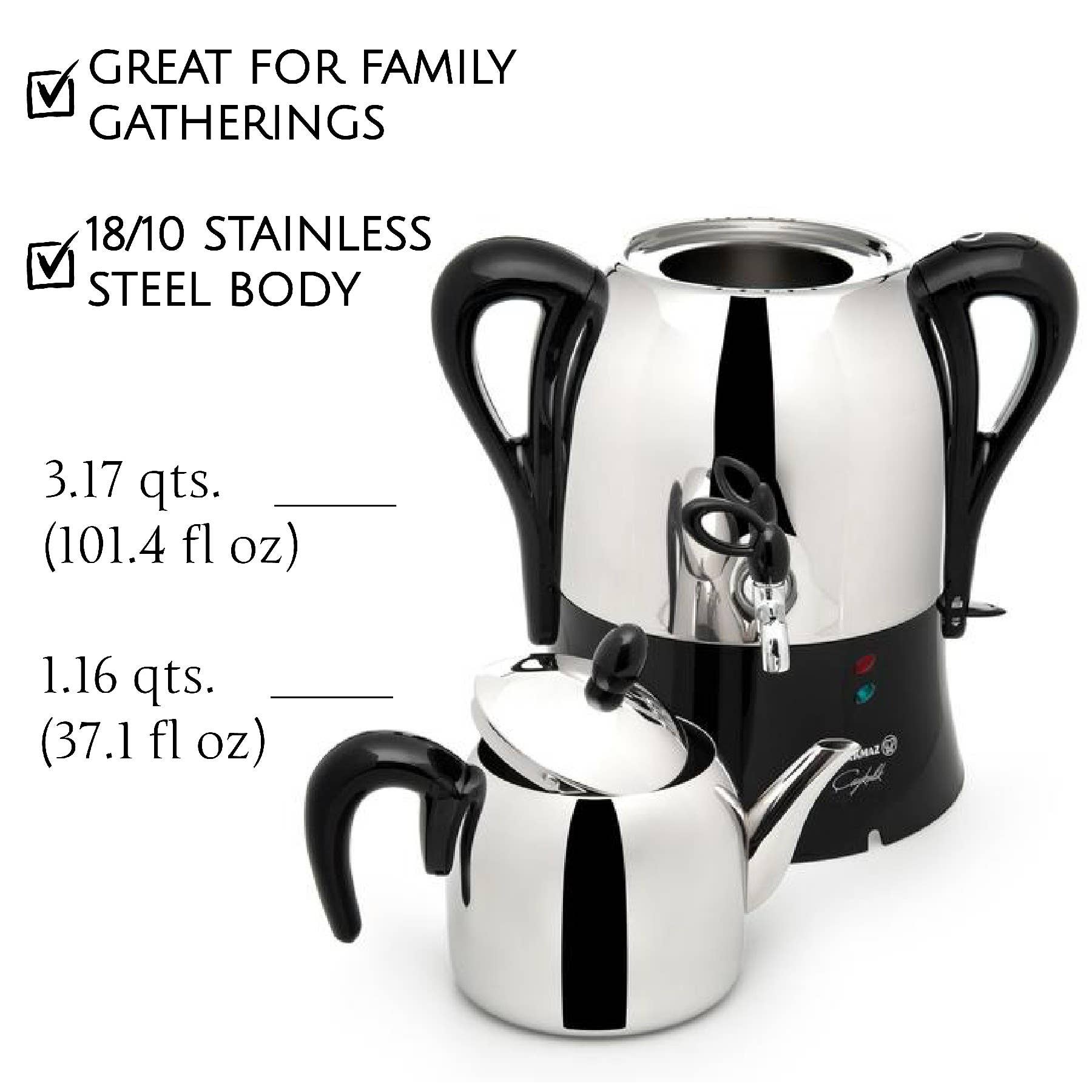 Hakan - Wholesale Kitchen Appliance - Caykolik A341-14 Stainless Steel Samovar, 110 V US Plug2