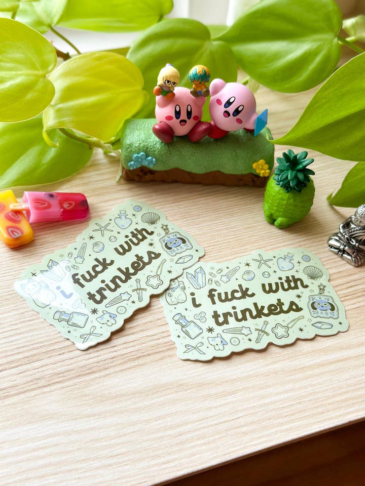 i fuck with trinkets sticker for wholesale by lu bremer design