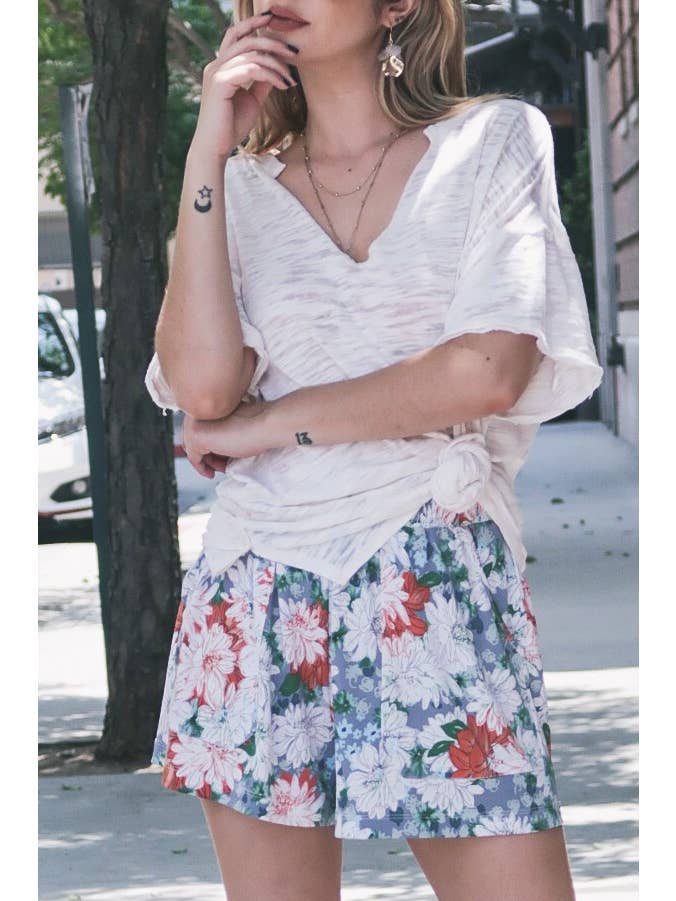AND THE WHY - Wholesale Shorts - Women's - ATW12947 - Print Shorts With Pocket