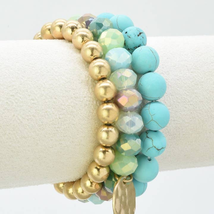 MiMi Wholesale - Wholesale Jewelry Set - CB2145 Mix Beads 3 Layered Stretch Bracelet Set9