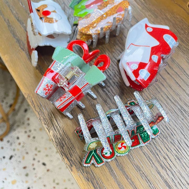 ACCITY - Wholesale Hair Clip - Women's - Christmas Hair Claw - Santa Bell Gift House Clip_CWAHA072897