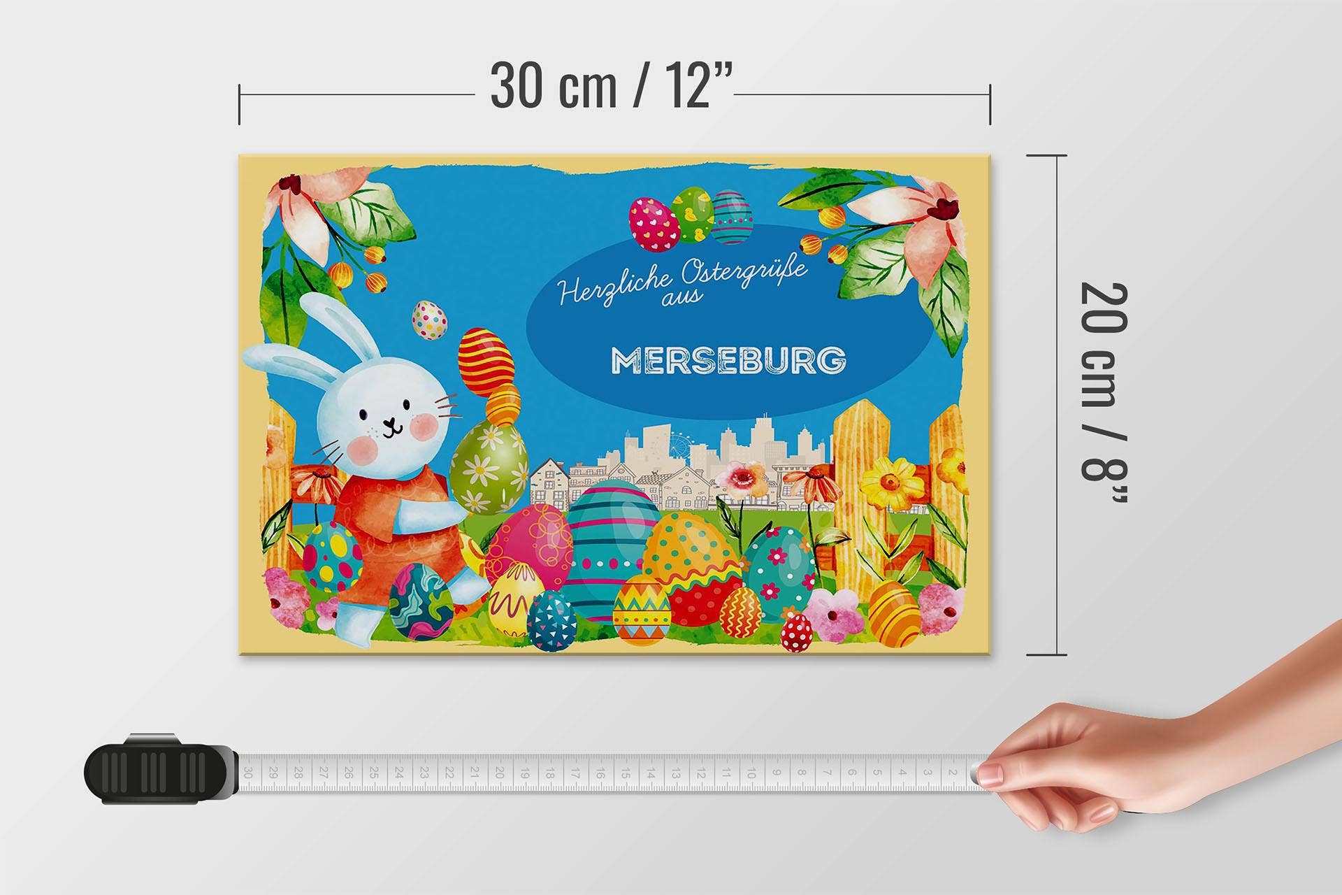 Femer - Wholesale Sign - Easter Easter greetings wooden sign 30x20cm MERSEBURG gift decoration wooden sign4