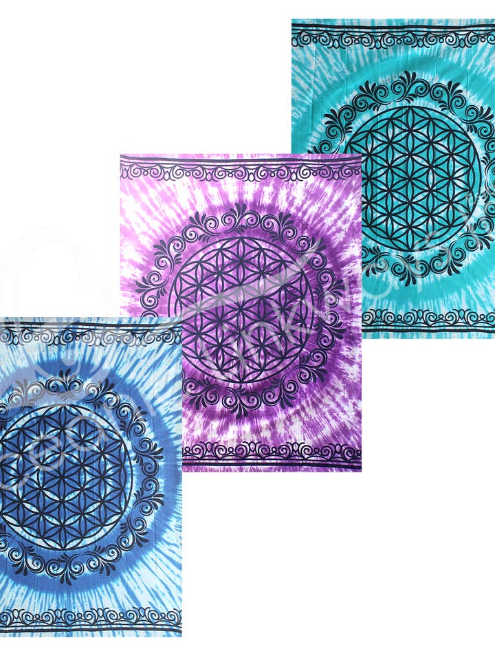 (SET DI 3) ARAZZO - COTONE FIORE DELLA VITA COLORI MISTI (SE per la vendita all'ingrosso da parte di Oceanic Linkways Inc