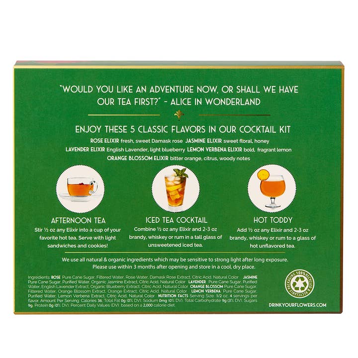 Floral Elixir Co. - Wholesale Cocktailmix/siroop - Cocktailset voor theeliefhebbers. 5-pack bloemensiropen.3