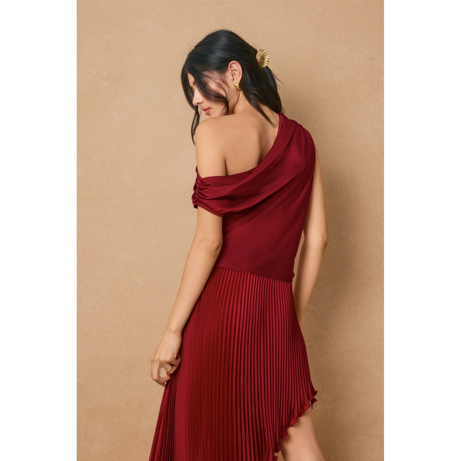 Dress Forum - Wholesale Blouse - Women's - Dull Satin Asymmetrical Shoulder Top13