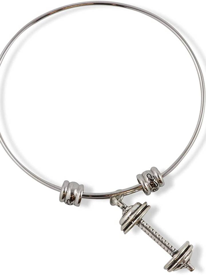 Dumbbell Bracelet | Large Dumb Bells Straight Barbell Fancy for wholesale by Dave The Bunny