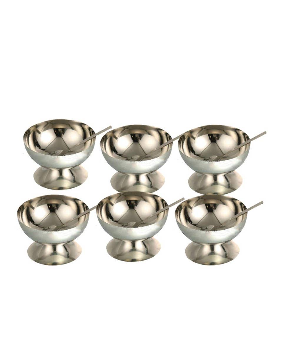 Ancientveda - Vente Ustensile de service - Tasse à crème glacée et cuillères (ensemble de 6)0