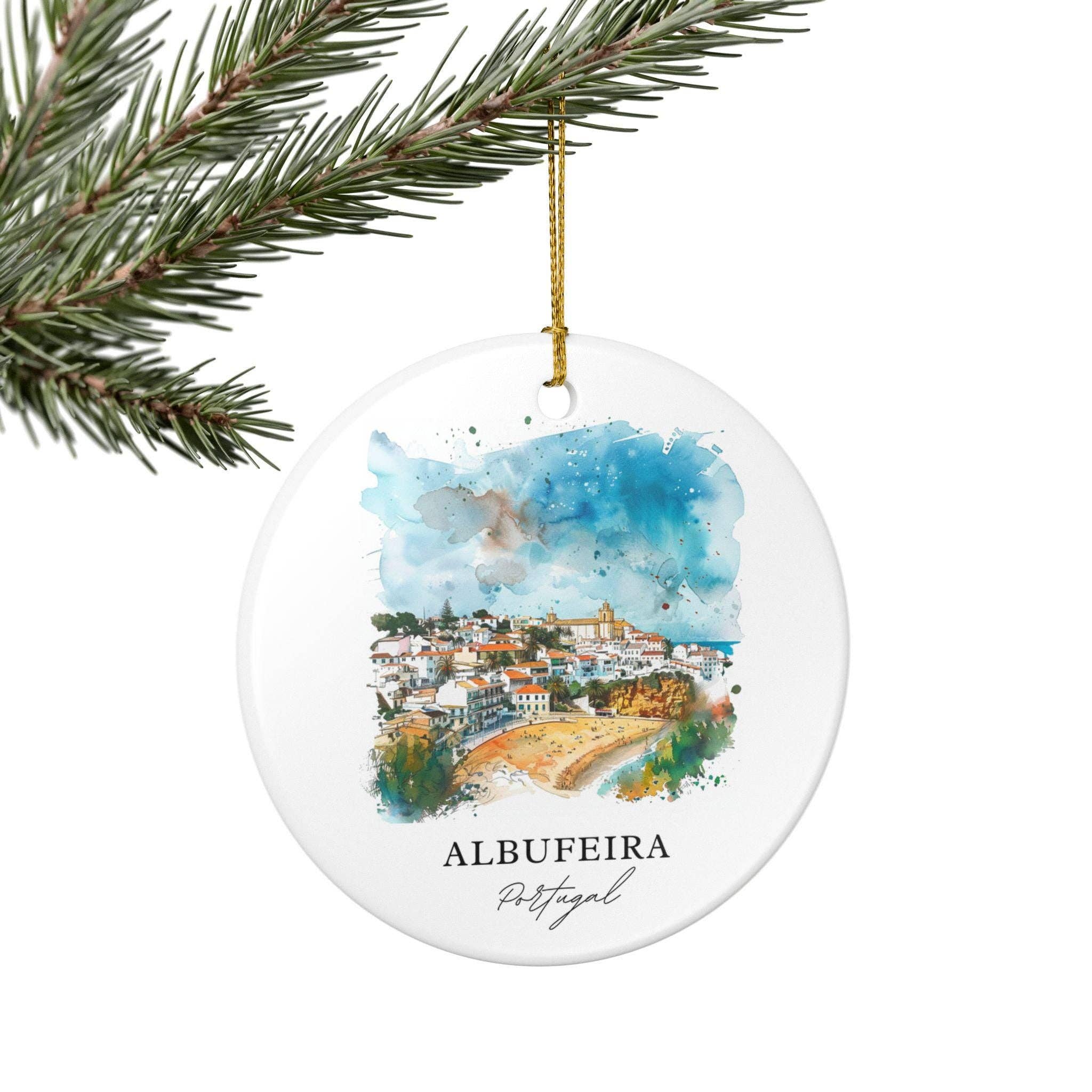 Premium Travel Art - Vente Objets de décoration - Ornement d'Albufeira : Souvenir unique d'Albufeira, Décoration de Noël d'Albufeira et Cadeau authentique d'Albufeira, Portugal4