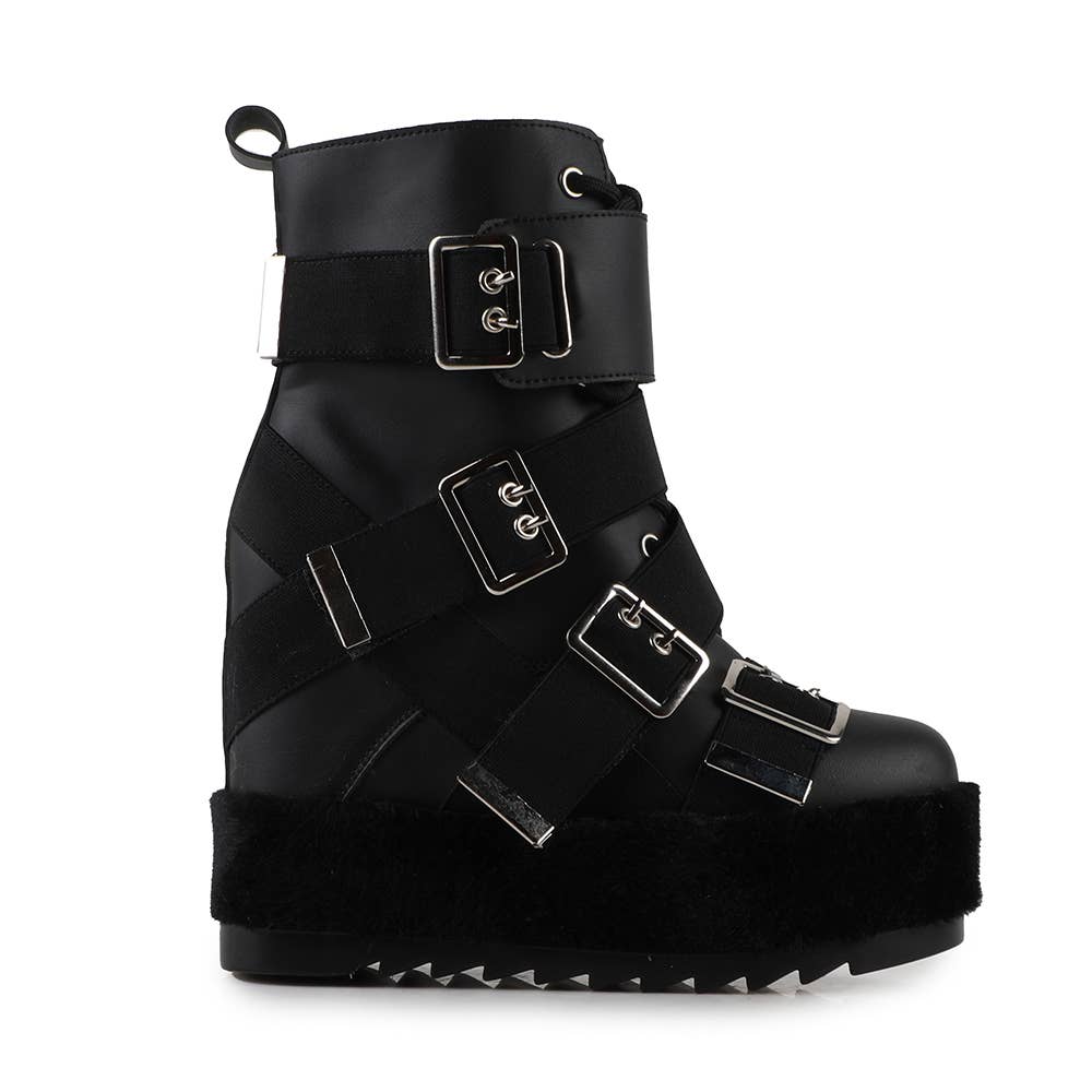 Anthony Wang – Botins - Mulher por atacado – Botas Femininas Indo com Cunha Escondida e Fivelas no Tornozelo7