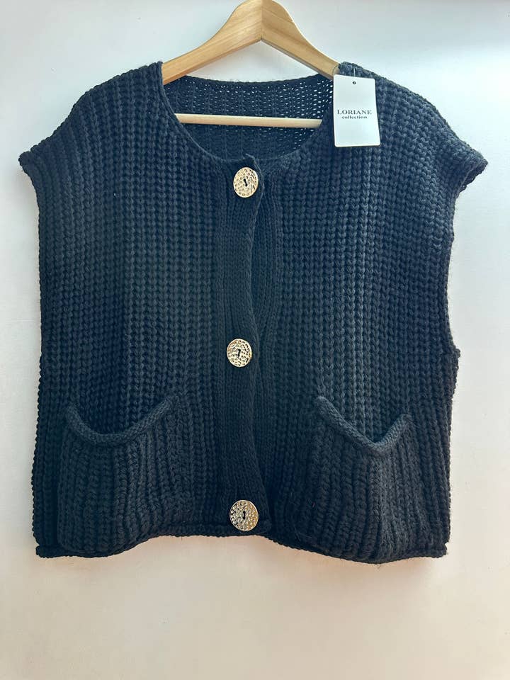 LORIANE - Wholesale Knit Sweater - Women's - 145B Knit vest/cardigan one size